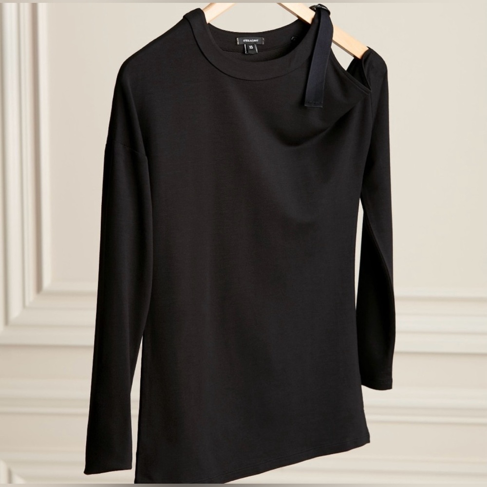 Stella & Dot The Buckle Up Cold Shoulder Top in Black, S